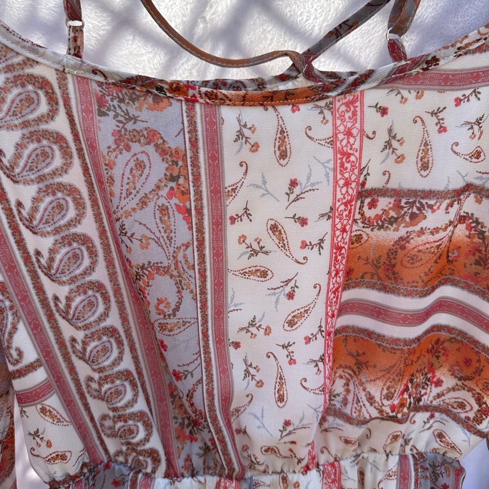 NWT BCBGeneration paisley patchwork‎ off the shou… - image 10